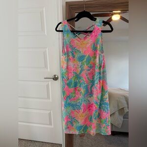 Lilly Pulitzer 100% Pima Cotton Harper Dress Sunshine State of Mind L beach